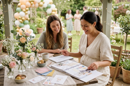 Babyparty planen: Wickelbereich mit Windeleimer einrichten und Gäste begeistern (KI)